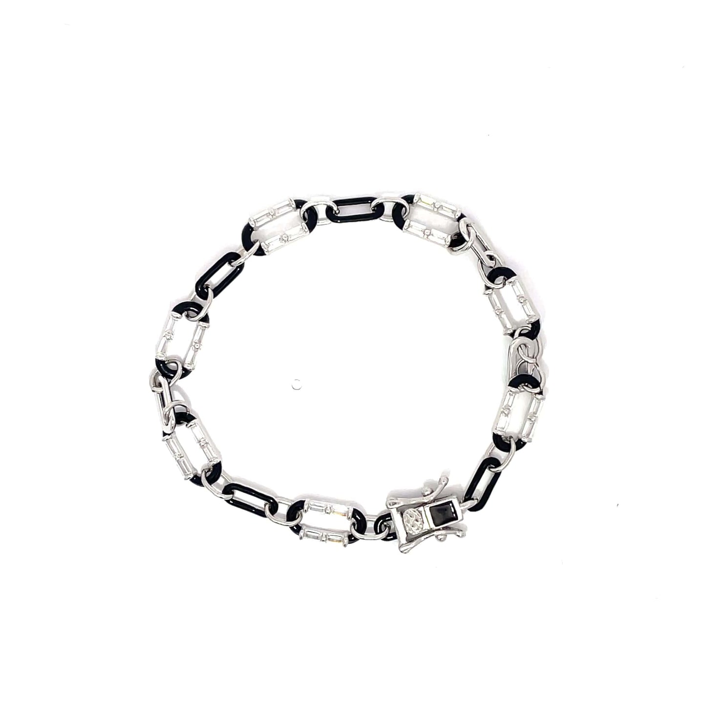 BLACK ICE LINK SILVER BRACELET
