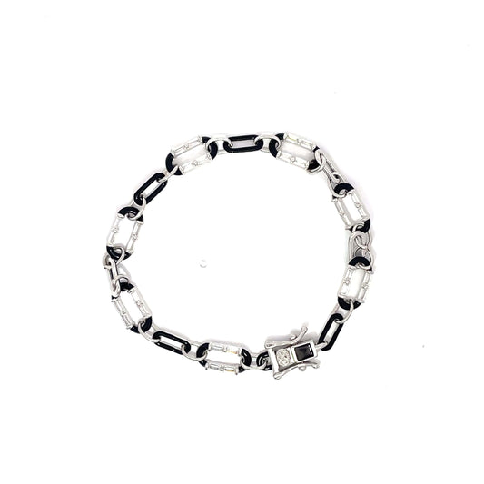 BLACK ICE LINK SILVER BRACELET