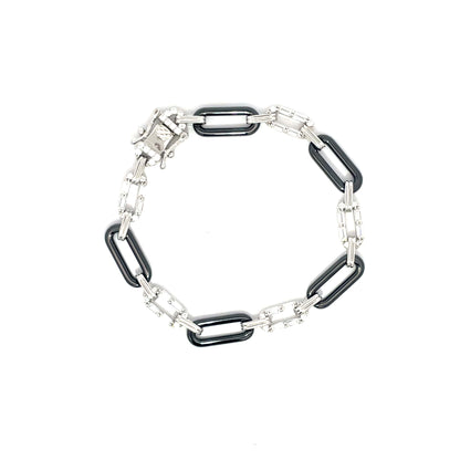BLACK LINK ARMOR SILVER BRACELET