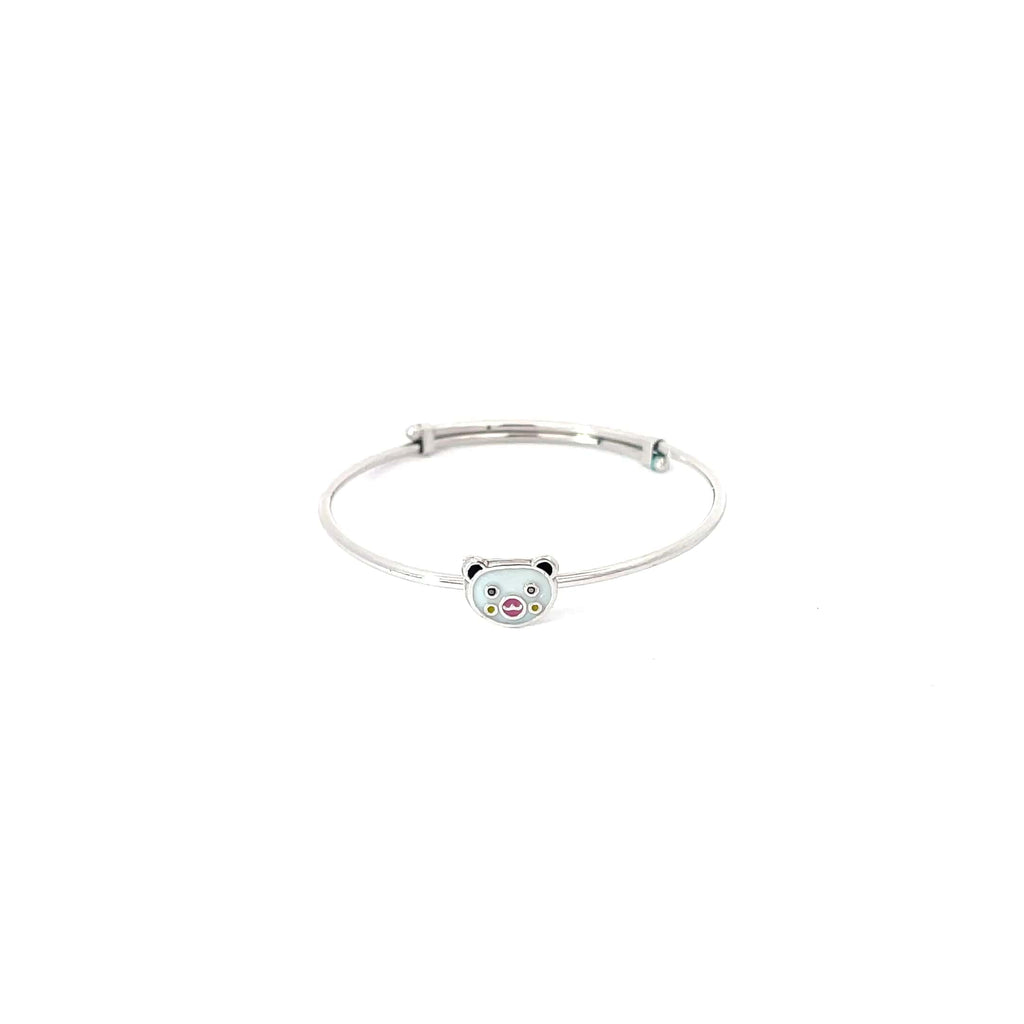 CUTE BEAR FACE SILVER KIDS KADA