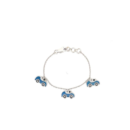 TINY RACERS CHARM SILVER KIDS BRACELET