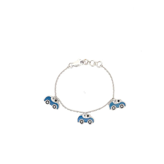 TINY RACERS CHARM SILVER KIDS BRACELET