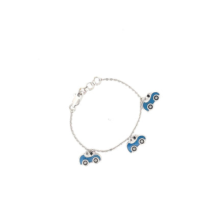 TINY RACERS CHARM SILVER KIDS BRACELET