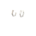 HEXAGON SHINE SILVER HOOPS