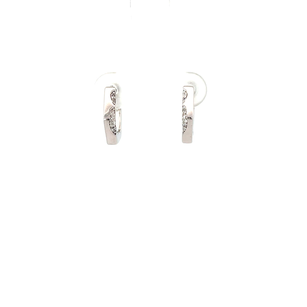 HEXAGON SHINE SILVER HOOPS