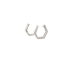 HEXAGON SHINE SILVER HOOPS