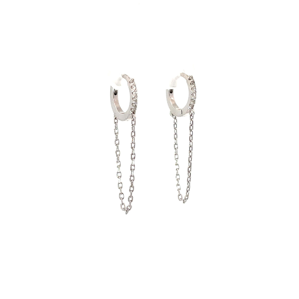 CHAINED GRACE SILVER HOOPS