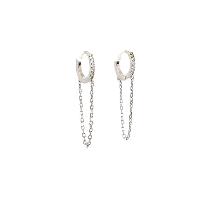 CHAINED GRACE SILVER HOOPS