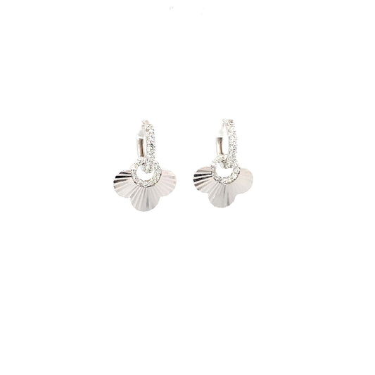 CHANGEABLE CHARM SILVER HOOPS
