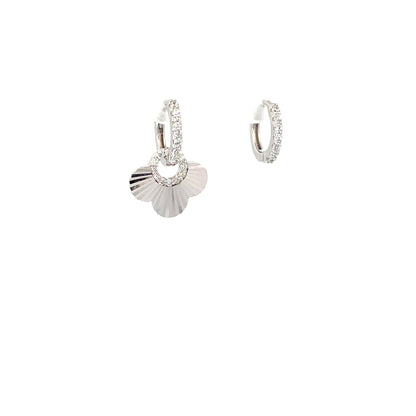 CHANGEABLE CHARM SILVER HOOPS