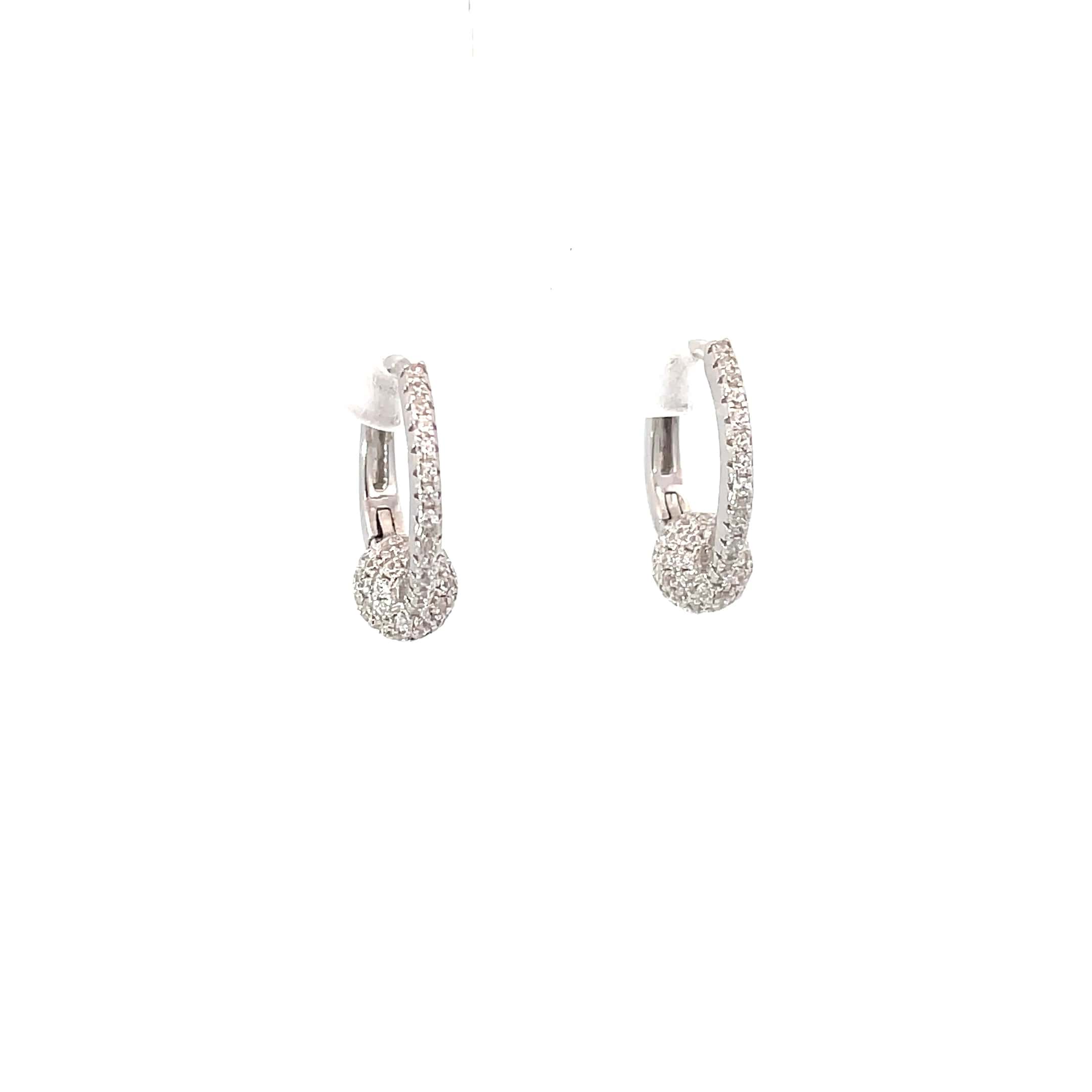 CRYSTAL ORBIT SILVER HOOPS