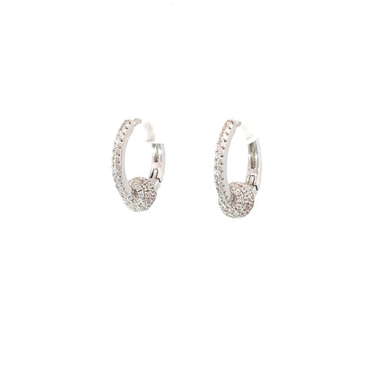 CRYSTAL ORBIT SILVER HOOPS