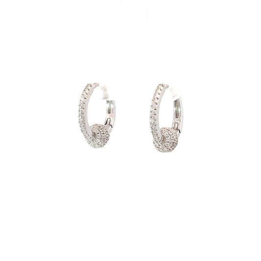 CRYSTAL ORBIT SILVER HOOPS