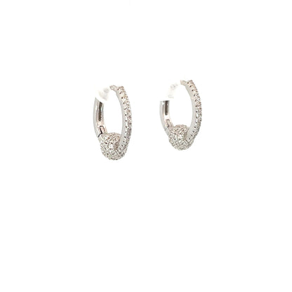 CRYSTAL ORBIT SILVER HOOPS