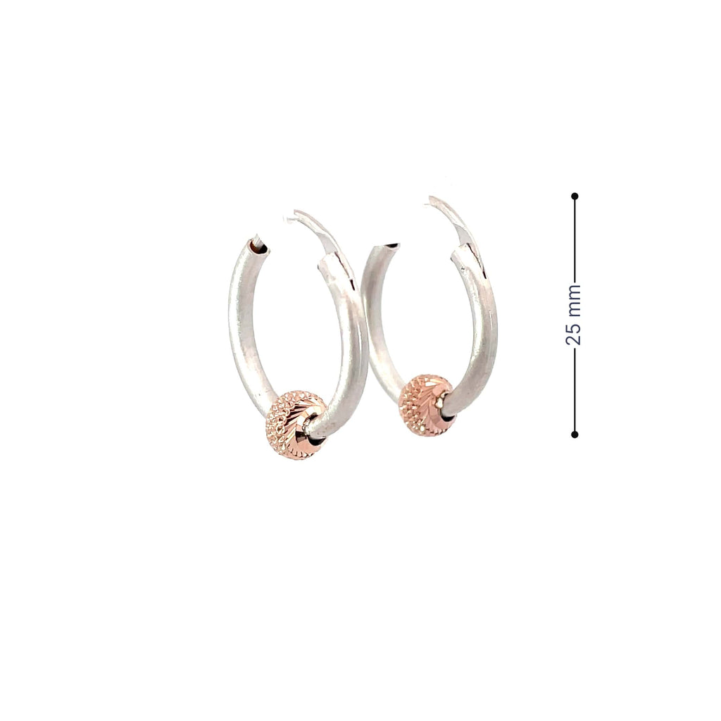 DUAL TONE SILVER HOOPS