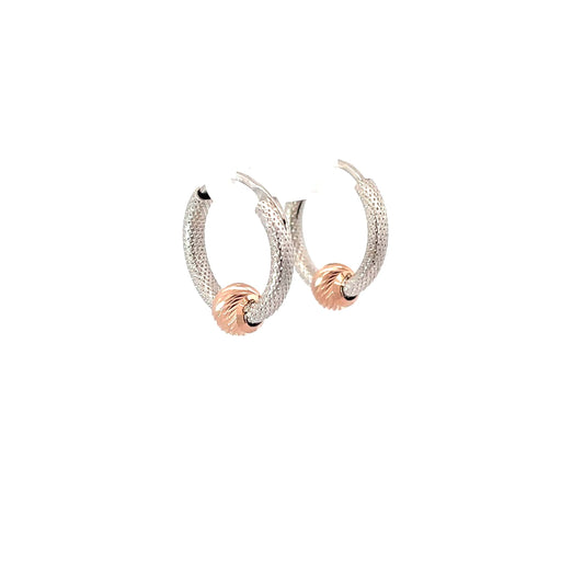 TEXTURED TWIST SILVER HOOPS