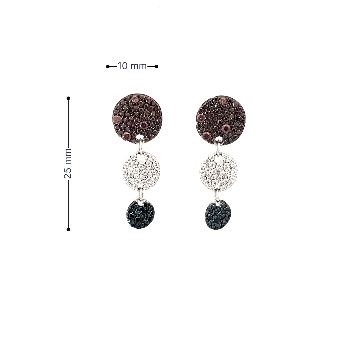 GLAM DISC SILVER EARRINGS