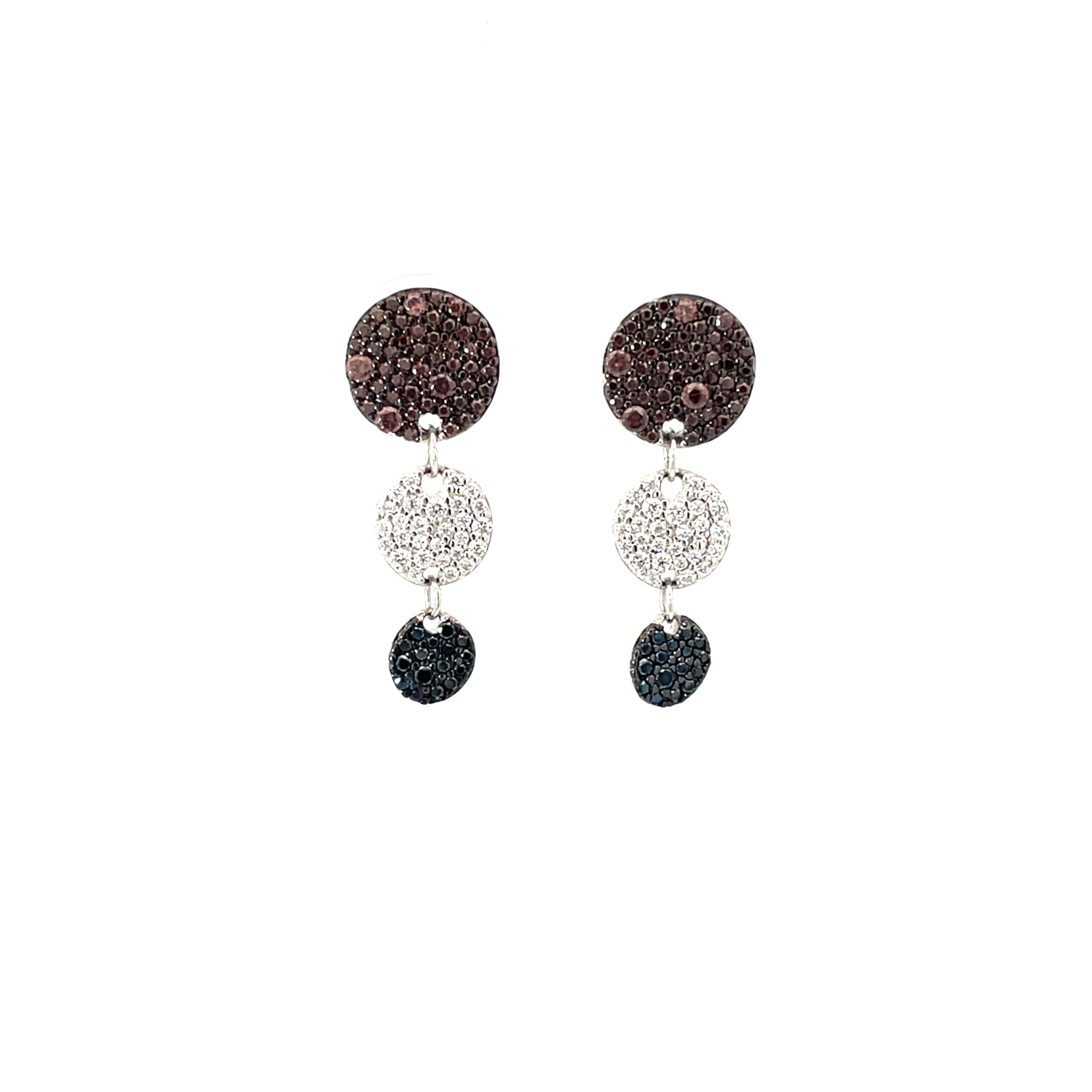 GLAM DISC SILVER EARRINGS