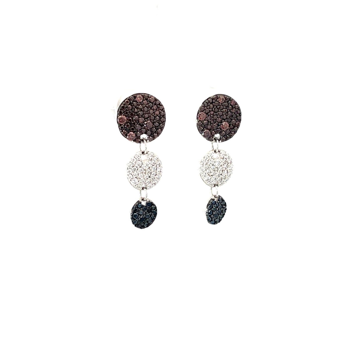 GLAM DISC SILVER EARRINGS