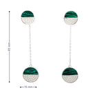 TWO TONE DANGLE SILVER EARRINGS