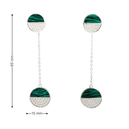 TWO TONE DANGLE SILVER EARRINGS