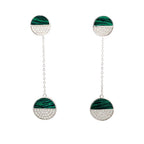 TWO TONE DANGLE SILVER EARRINGS