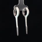 WHITE SILVER GLIDE EARRINGS