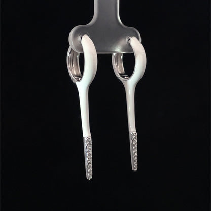 WHITE SILVER GLIDE EARRINGS