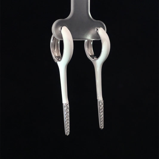 WHITE SILVER GLIDE EARRINGS