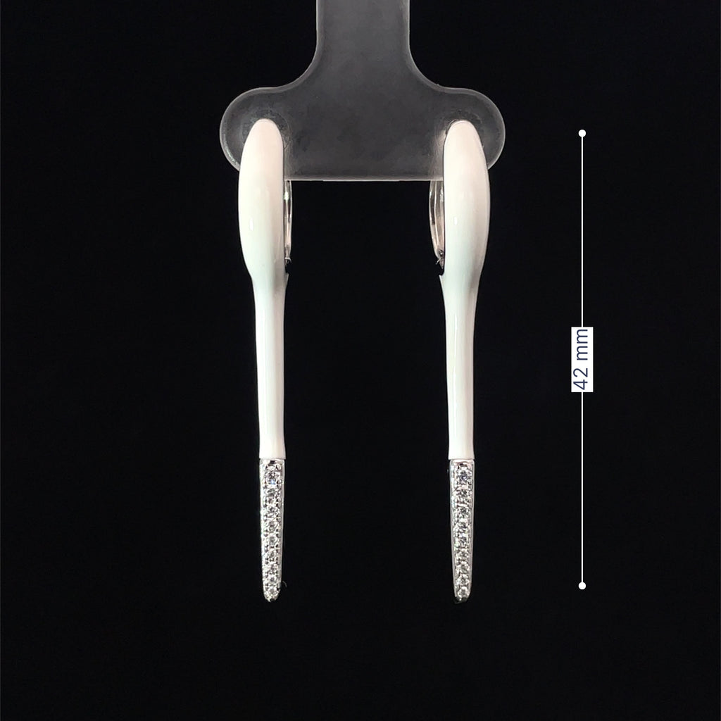 WHITE SILVER GLIDE EARRINGS