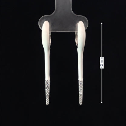WHITE SILVER GLIDE EARRINGS
