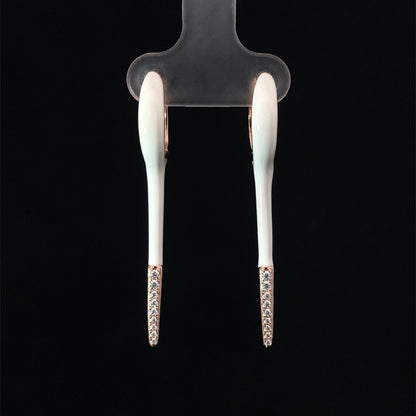 WHITE ROSE GOLD GLIDE EARRINGS