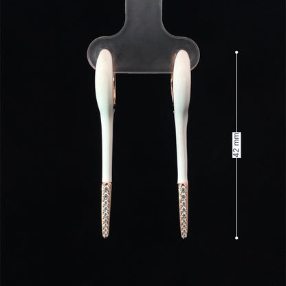 WHITE ROSE GOLD GLIDE EARRINGS