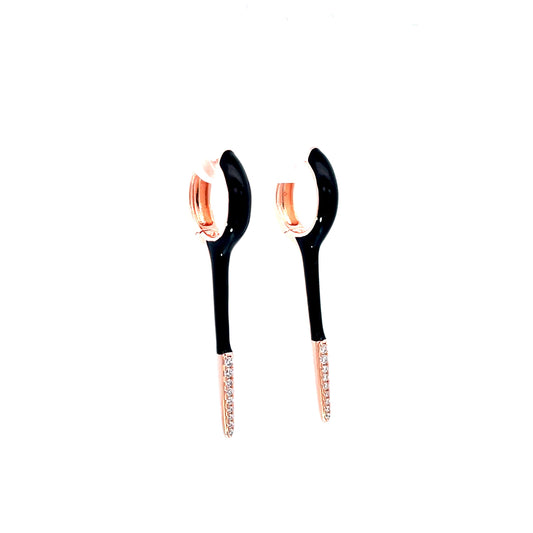 BLACK ROSE GOLD GLIDE EARRINGS