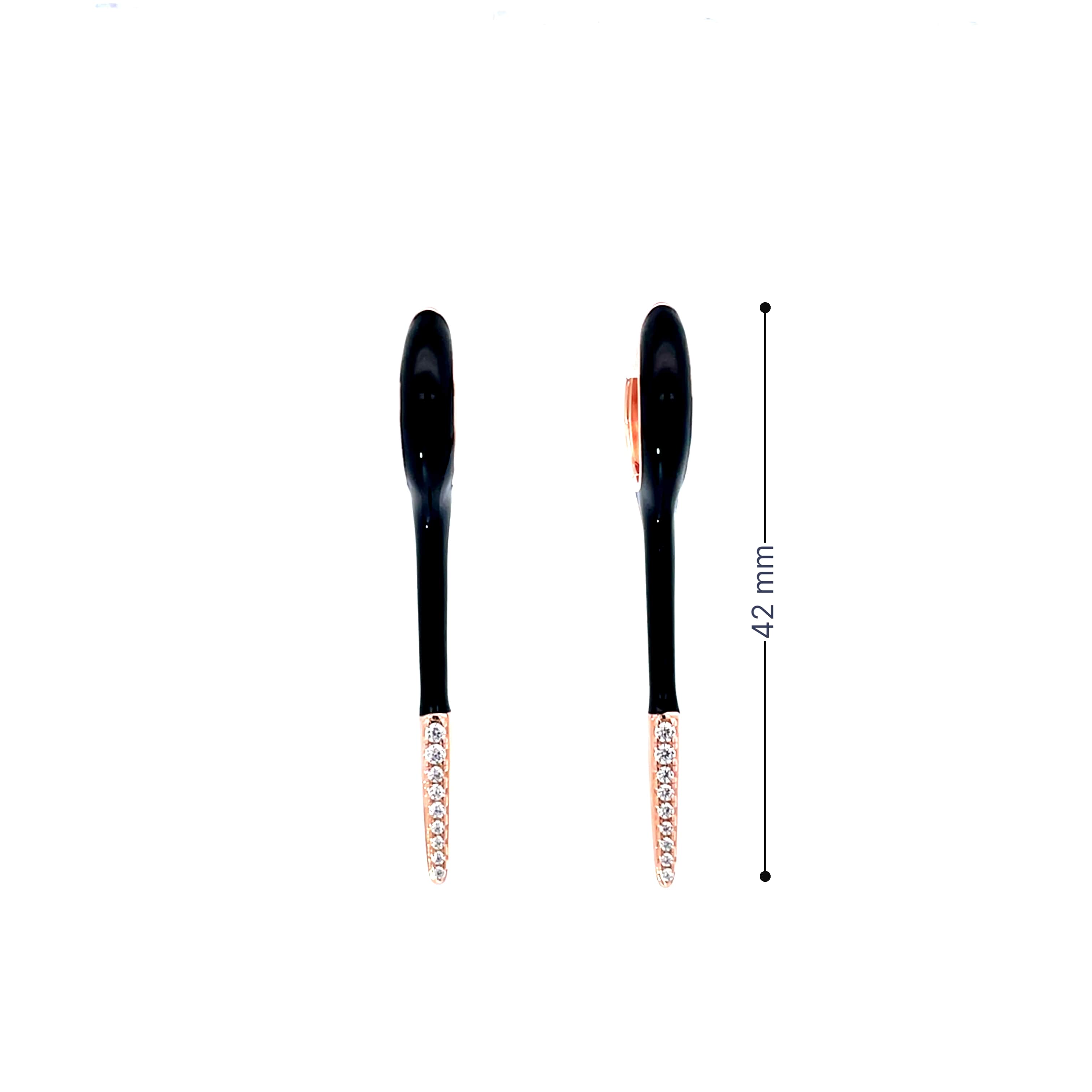 BLACK ROSE GOLD GLIDE EARRINGS