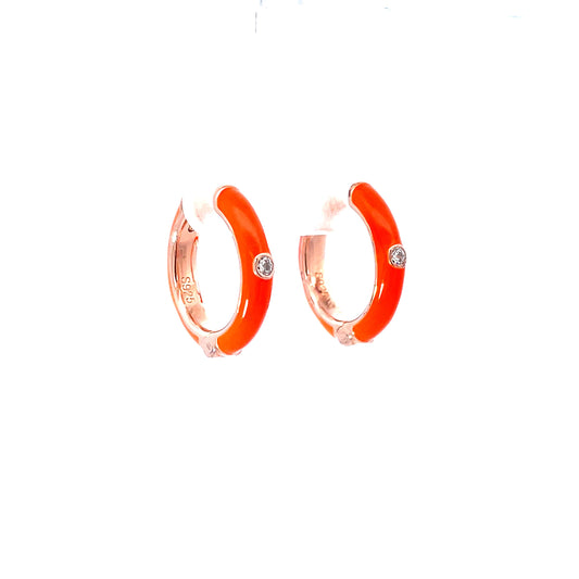 ORANGE AURA ROSE GOLD HOOPS