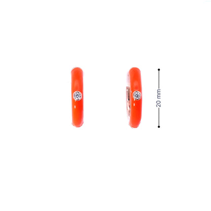 ORANGE AURA ROSE GOLD HOOPS