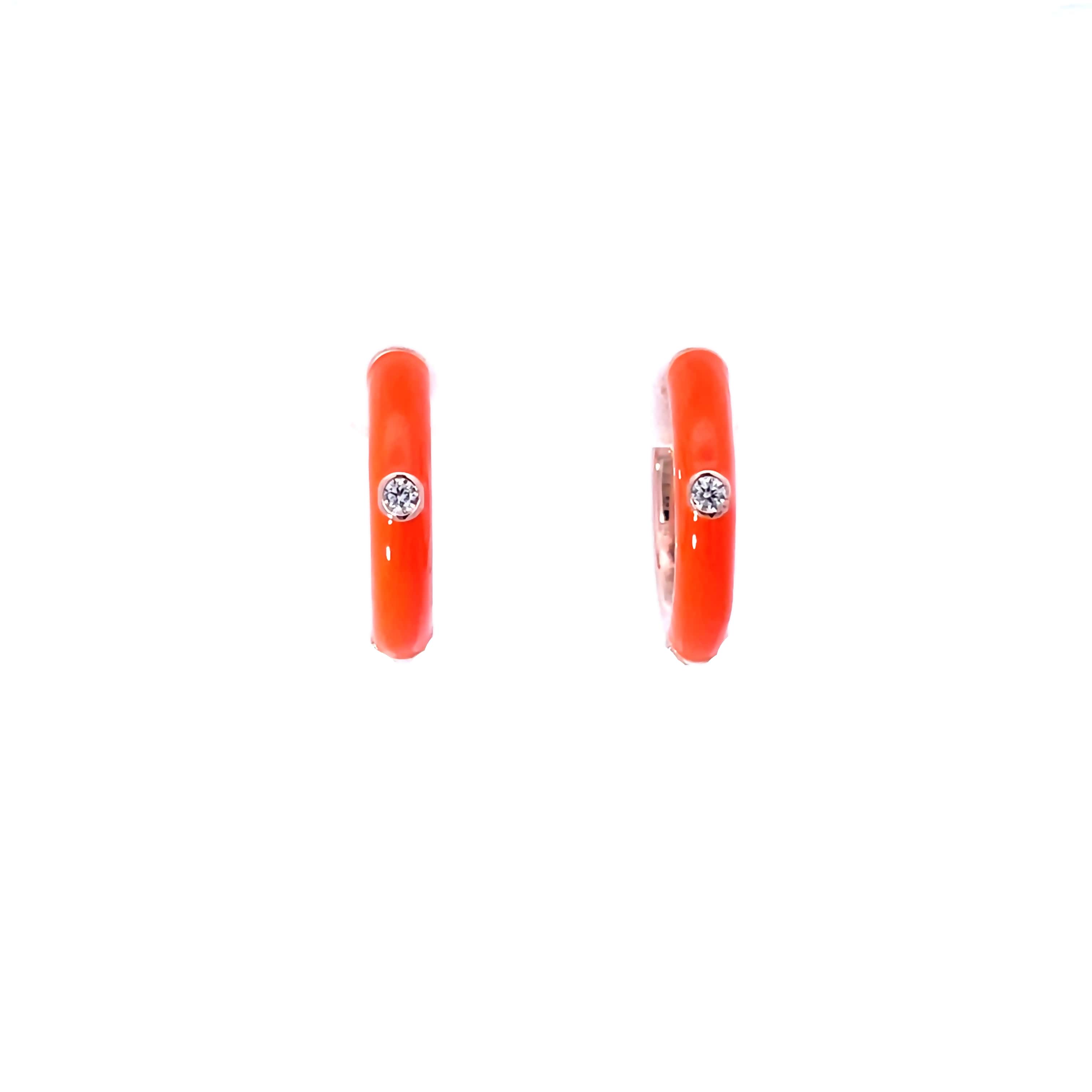 ORANGE AURA ROSE GOLD HOOPS