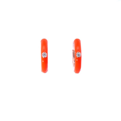 ORANGE AURA ROSE GOLD HOOPS