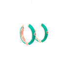 TEAL AURA ROSE GOLD HOOPS