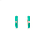 TEAL AURA ROSE GOLD HOOPS