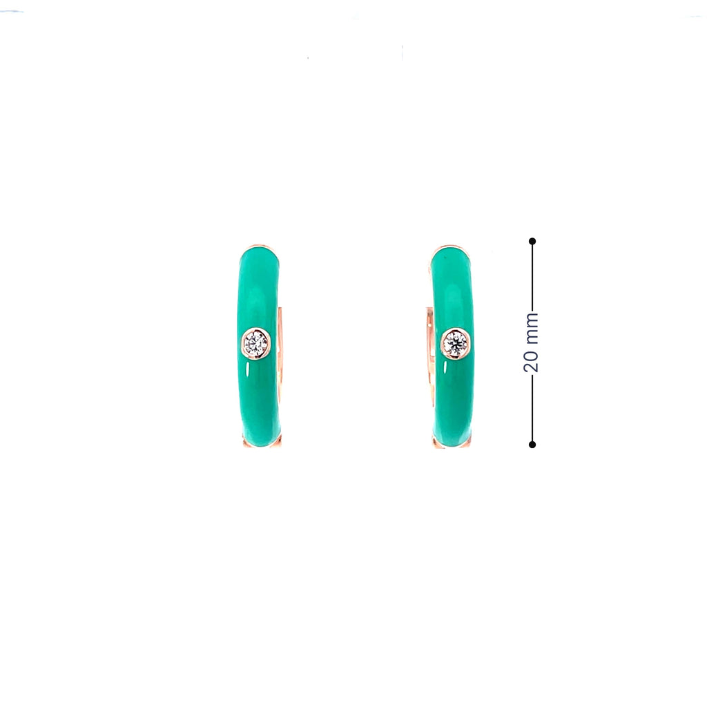 TEAL AURA ROSE GOLD HOOPS