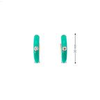 TEAL AURA ROSE GOLD HOOPS