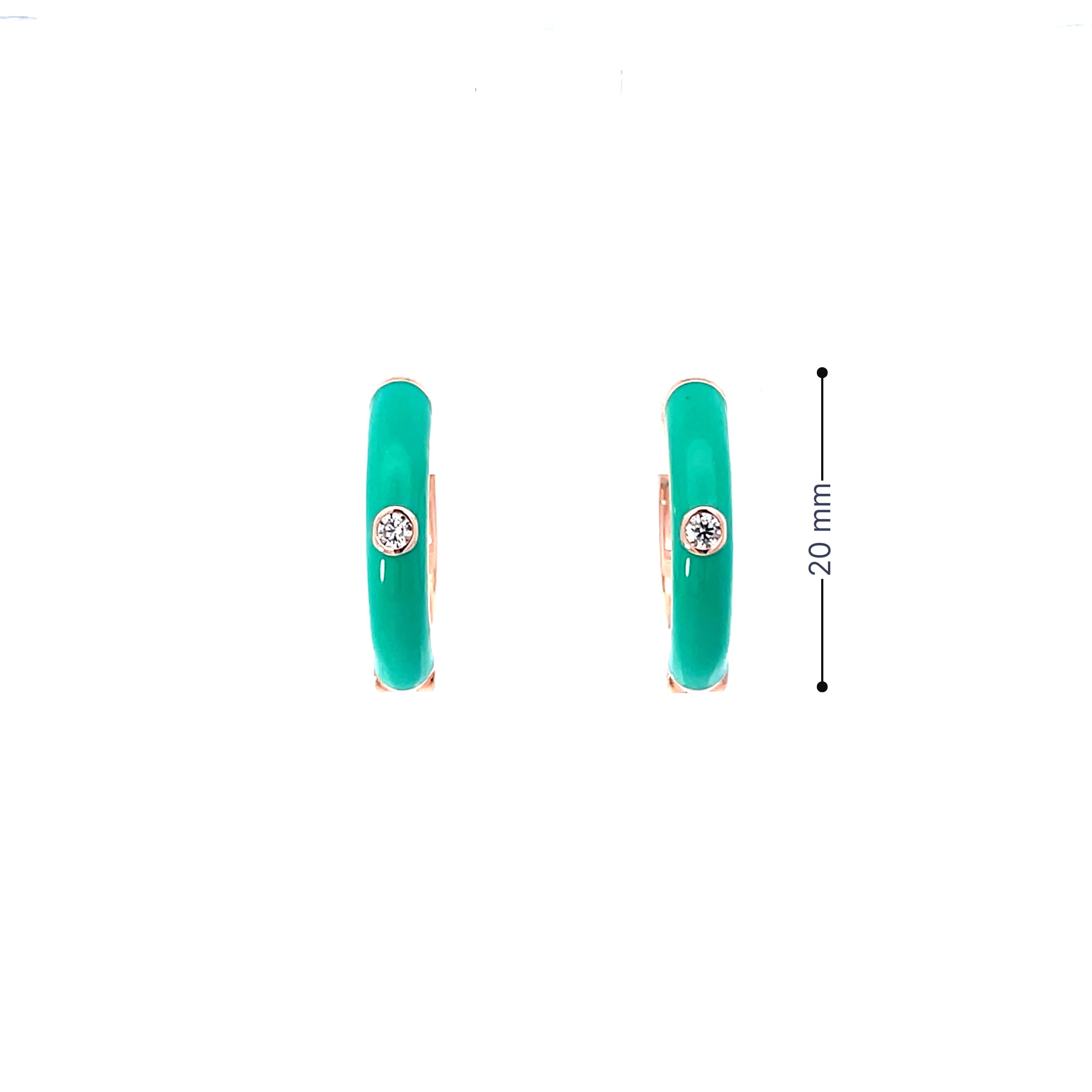 TEAL AURA ROSE GOLD HOOPS