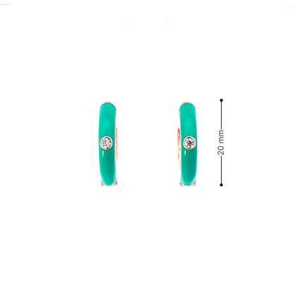 TEAL AURA ROSE GOLD HOOPS