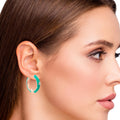 TEAL AURA ROSE GOLD HOOPS