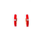 RED AURA ROSE GOLD HOOPS