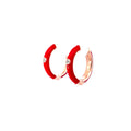 RED AURA ROSE GOLD HOOPS
