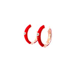 RED AURA ROSE GOLD HOOPS