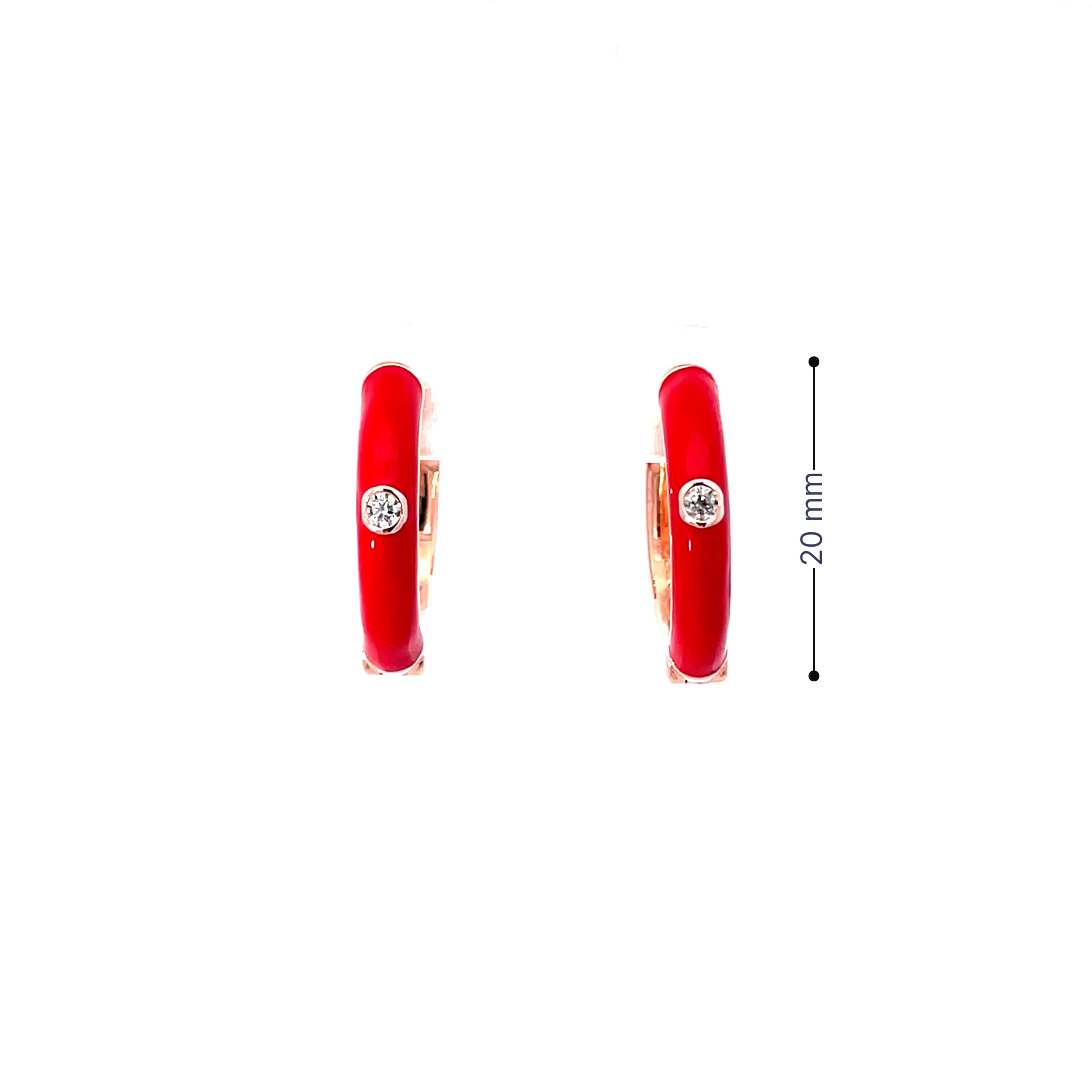 RED AURA ROSE GOLD HOOPS